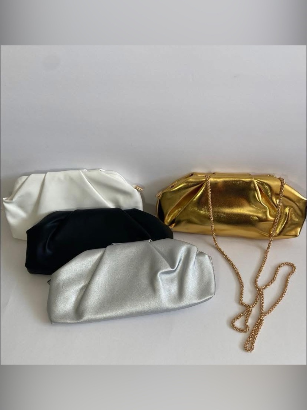 Elegant Metallic Gold Chain Shoulder Bag - Women's Evening Clutch✨